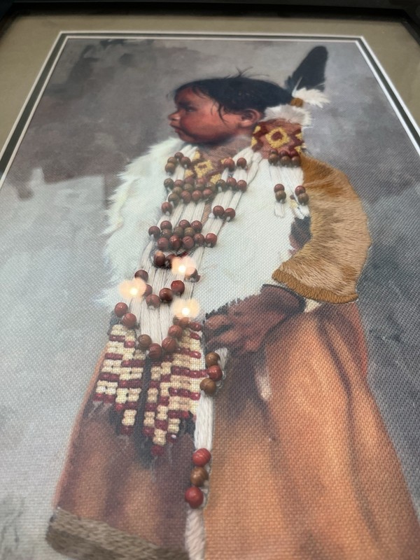 1 of 1 Threaded/Beaded Enhanced Textured Print Ray Swanson Signed CS Framed 3D gallery