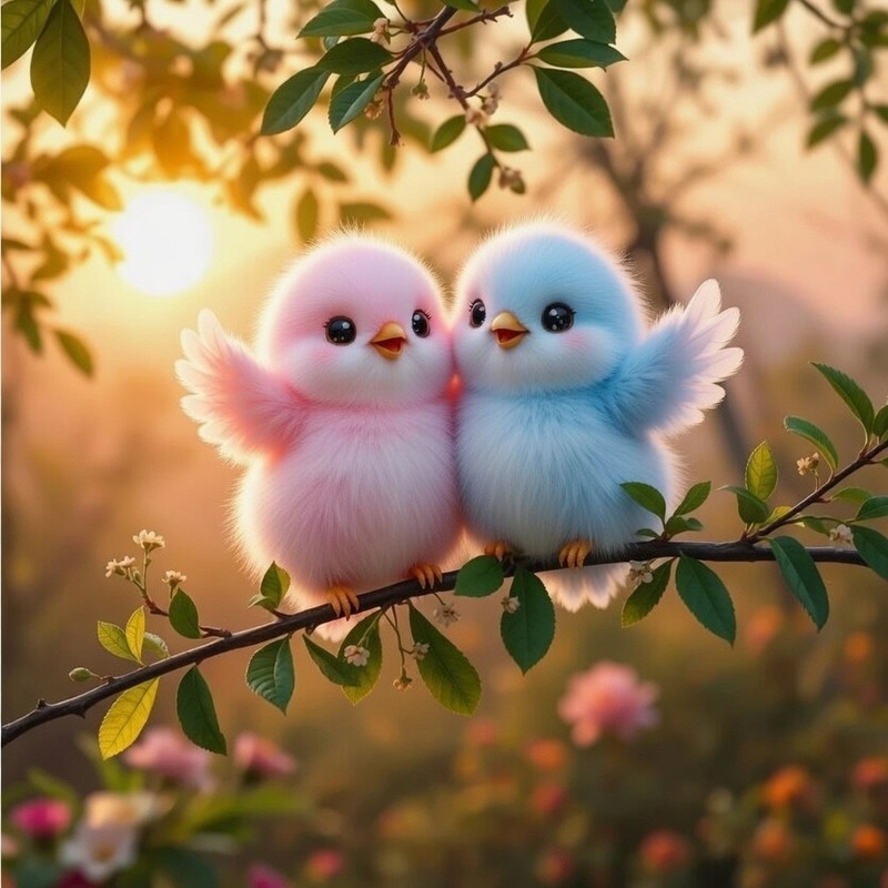 Cute Baby Birds 4K Wallpaper Digital Art HD Animal Printable Kids Room Art 1022