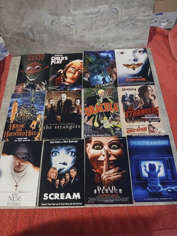 Horror Movie Posters Lot Of 12 4 X 6 Scream, Chucky, The Nun, Poltergeist
