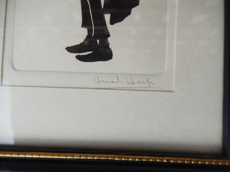 6 Charles Dickens Characters Black & White Framed Silhouettes Vintage gallery