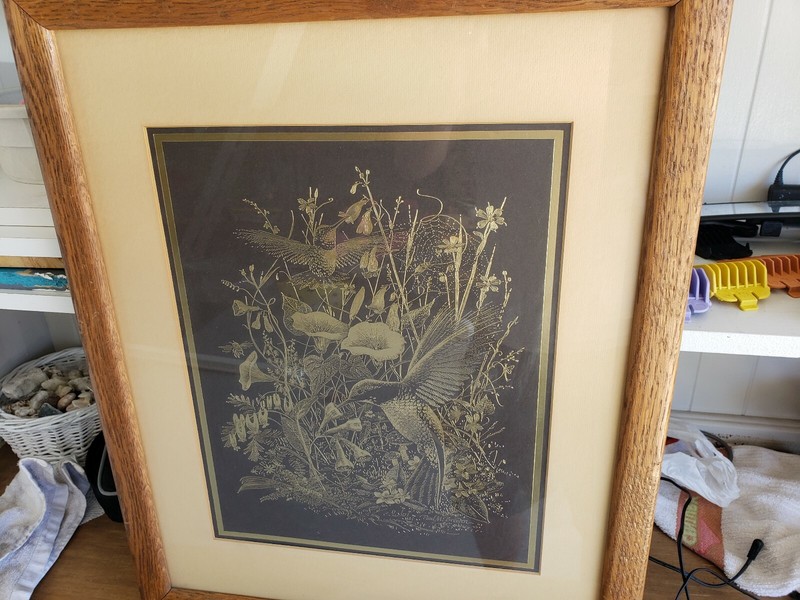 Paul M. Breeden Metal Art Foil Humming Birds 1981