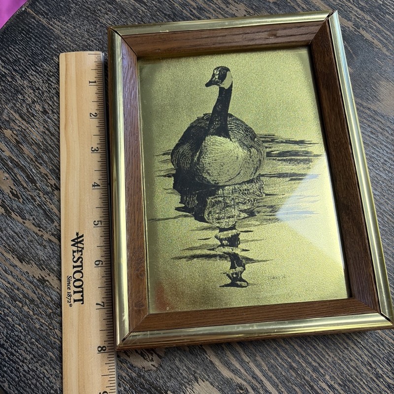 VTG 1974 Peggy Bang Wildlife Gold Foil Etching