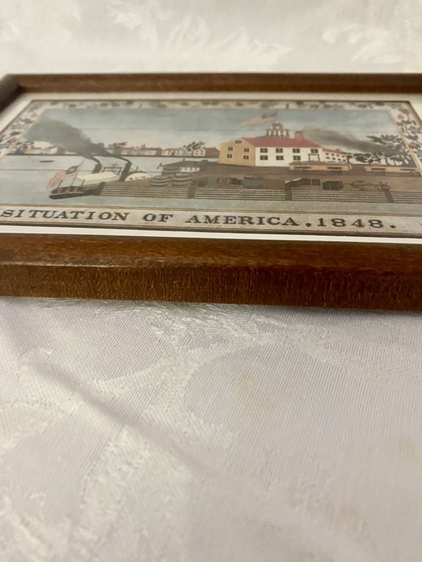 Situation of America, 1848 Framed Under Glass Americana Folk Art Print - Small gallery