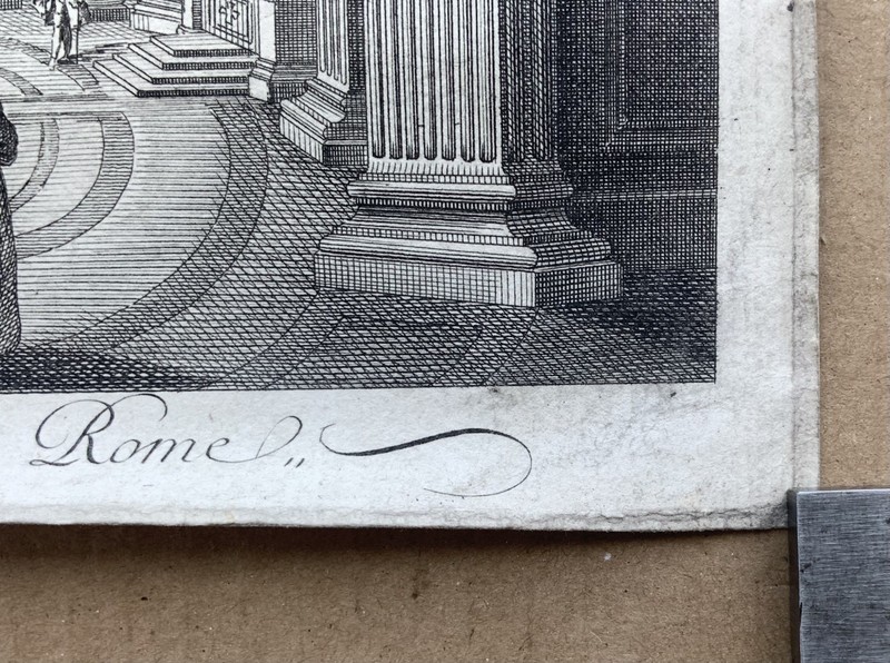 Pantheon Rome Inside Engraving Etching N.J.B. de Poilly gallery