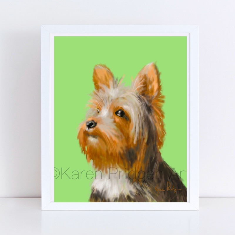 ACEO ATC Art Card Painting Print Signed Dog Dogs Puppy Yorkie Pet Animal gallery