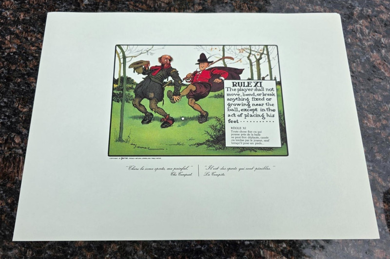 The Rules of Golf Print XI Charles Crombie Perrier circa 1960 Ball Placement
