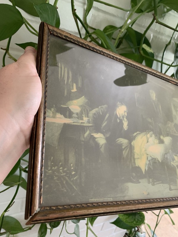 Antique/Vintage Wooden Framed Print "The Doctor" By Sir Luke Fildes, 9x13” gallery