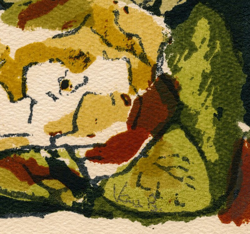 MARY VAN BLARCOM, 'GARDENIAS', color serigraph, Mid-Century Modernism gallery