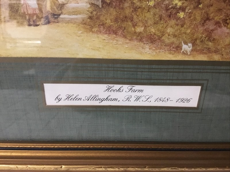 Hooks Farm Helen Allingham , Rare Lithograph In Print Professional Frame. gallery