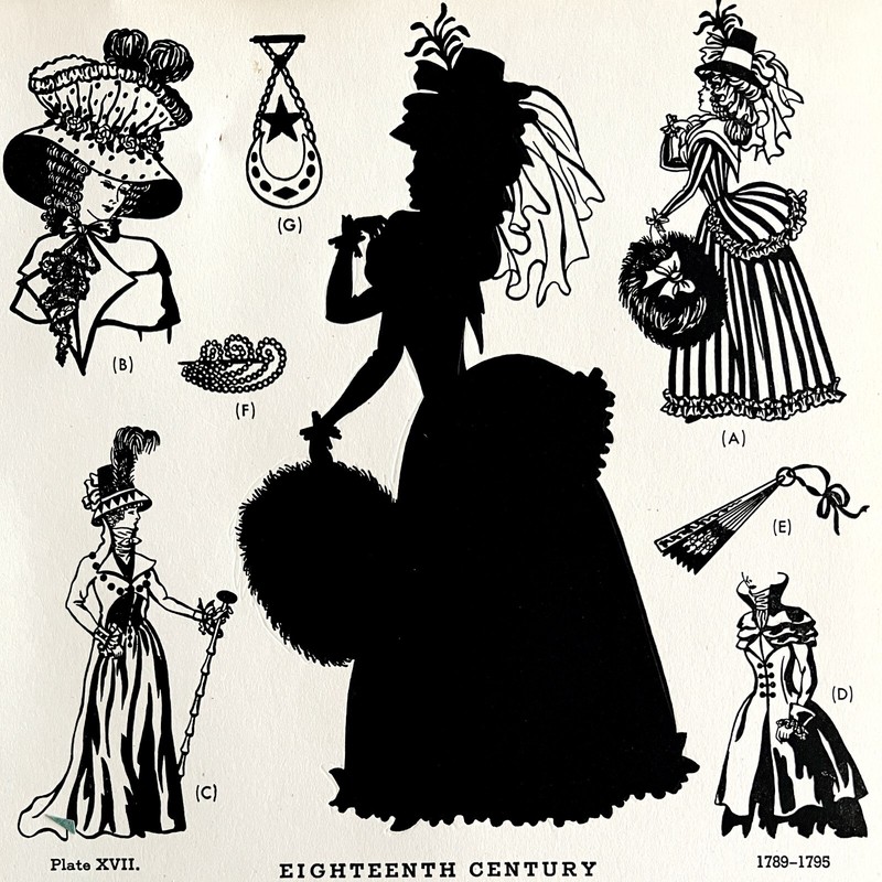 18th Century Fashion History 1789-1795 1939 Art Plate Printing Ephemera DWAA11