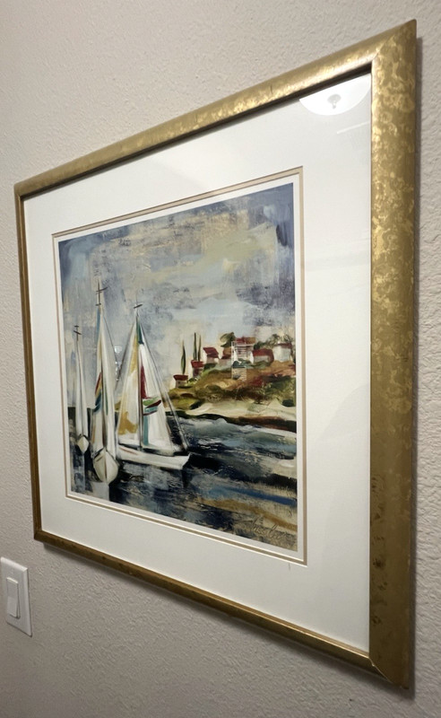 Silvia Vassileva Giclee Print Plate Signed Framed Sailboat II Nautical 22x22 gallery