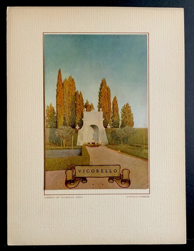 Maxfield Parrish “Vicobello” Original Print From The 1912 Jansen Portfolio Nice