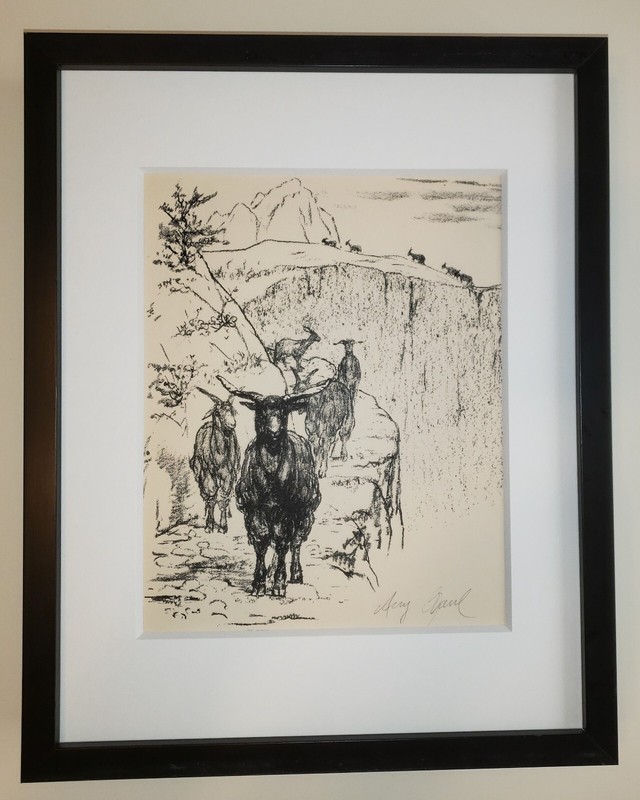 AUGUST GAUL Original HAND SIGNED German Expressionist LITHOGRAPH 1919 Framed gallery