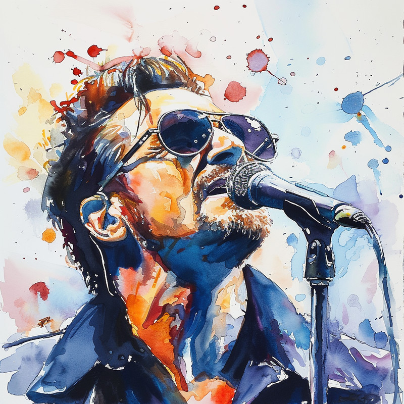 BONO U2 CANVAS ART PRINT 18X24″ or 24X36″ READY TO HANG MUSIC SINGER ROCK