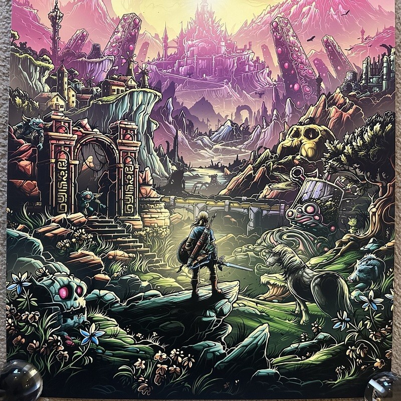 x/100 Signed Dan Mumford Giclee Print Zelda Breath of the Wild Video Game Art gallery