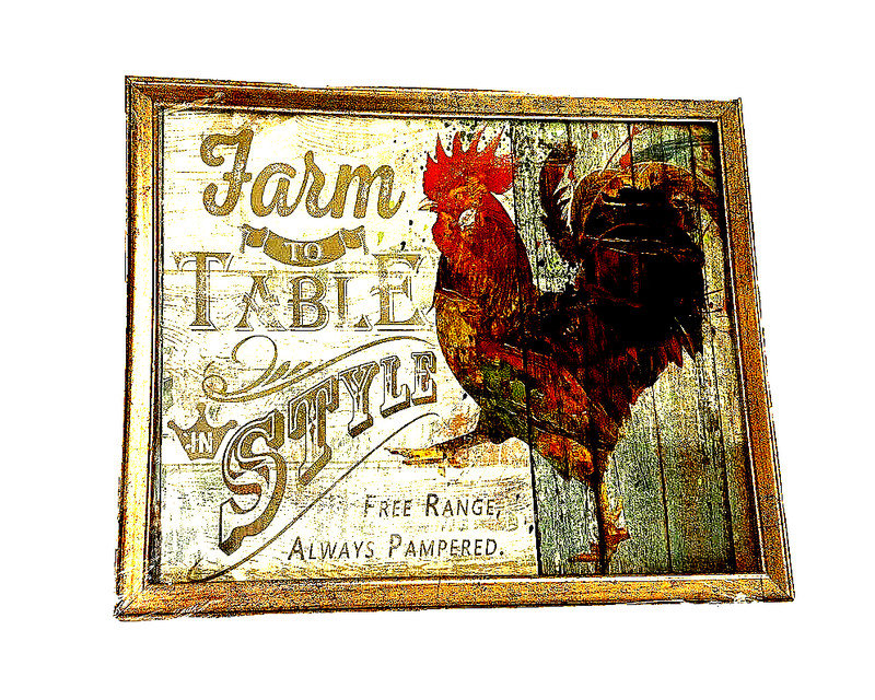 Rooster Folk Art Country Farmhouse Print Metal Frame "Rise & Shine" Set / 3 NIP gallery