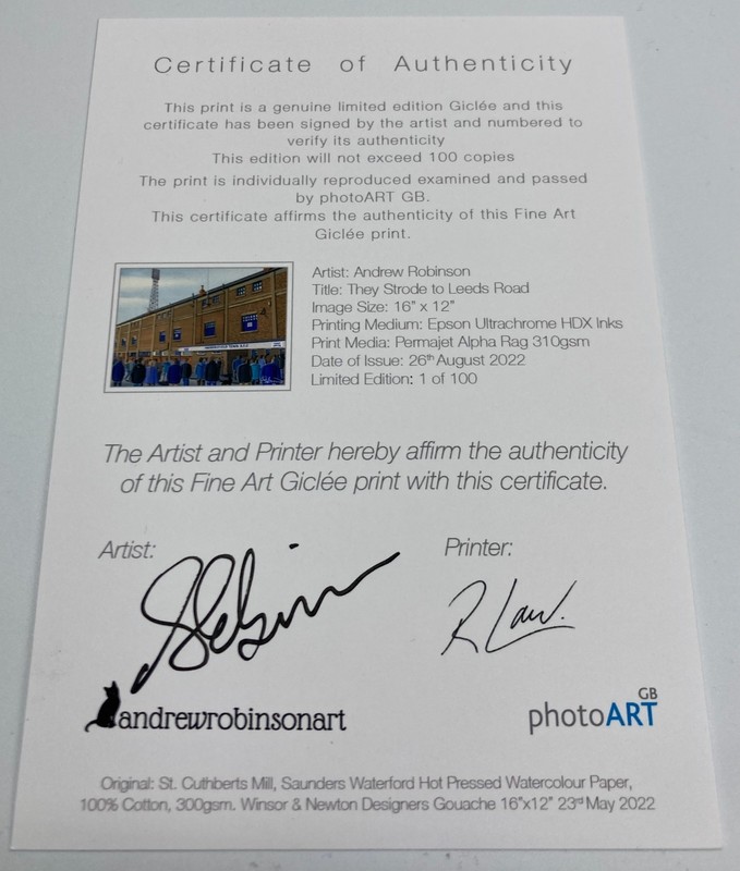 Huddersfield Leeds Rd Limited Edition Framed Town Football Art Print (20" x 16") gallery