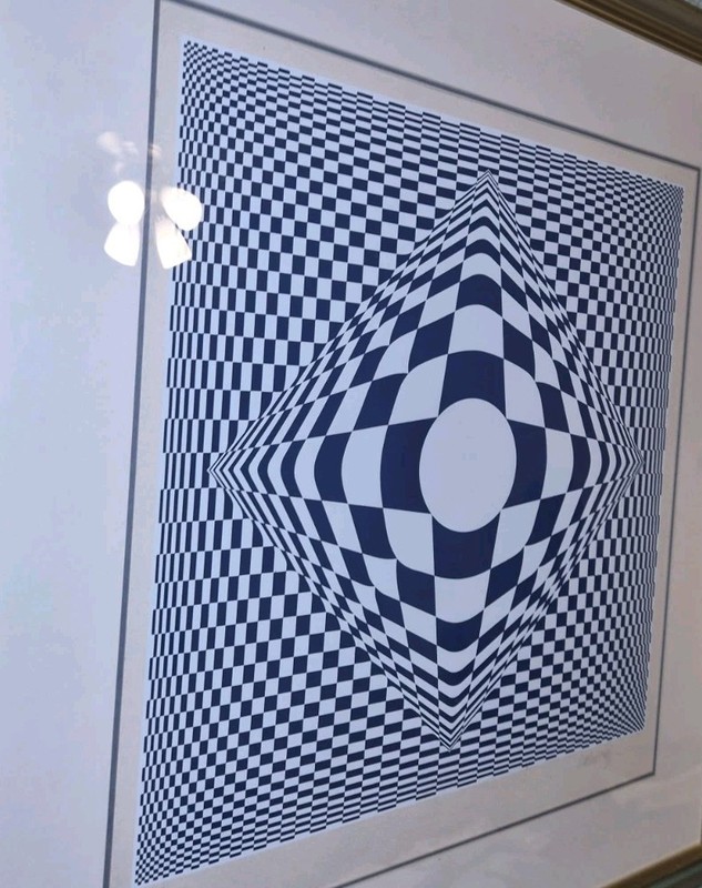 Victor Vasarely MCM Abstract Retro 3D Op Art Serigraph "Vertigo" – 141/325 gallery