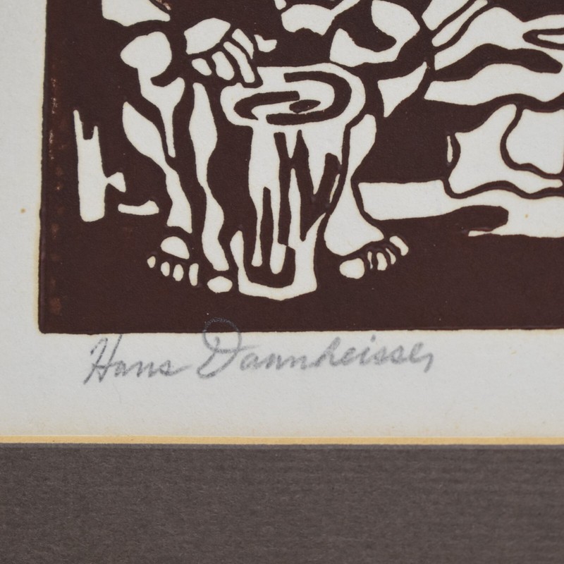 1968 Hans Dannheisser Lithograph 2 of 75 Caribbean Dancers Musicians Palm Trees gallery