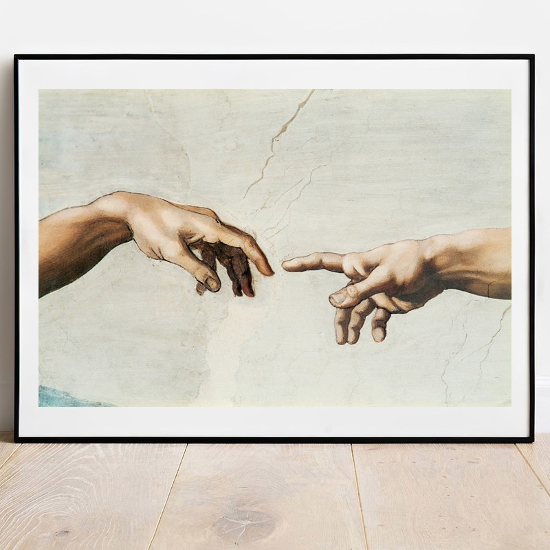 Art print Michelangelo Creation of Adam detail giclee print poster wall Art