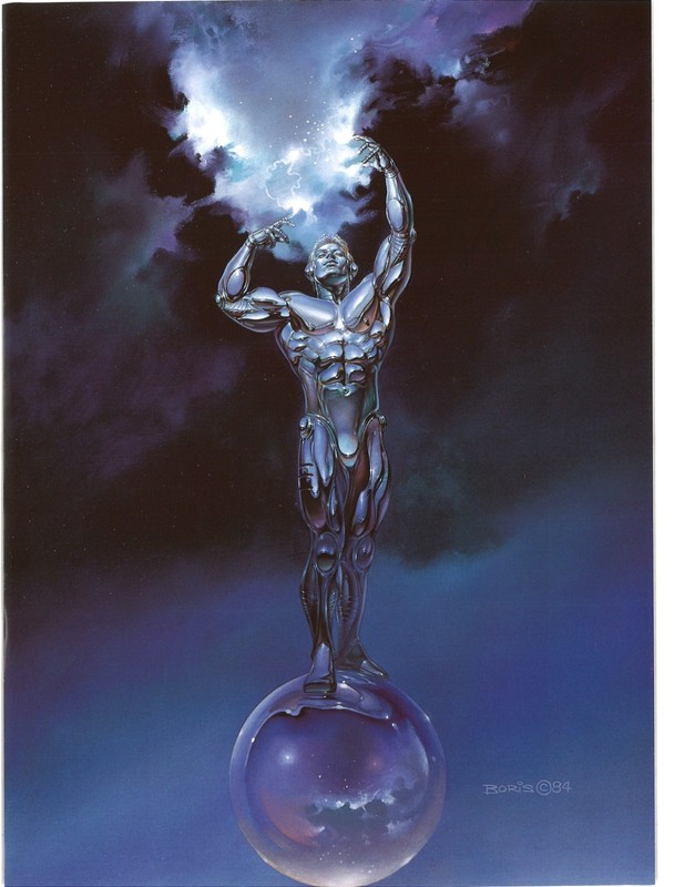 Boris Vallejo Art Print – CHROME ROBOT Fireside 1985