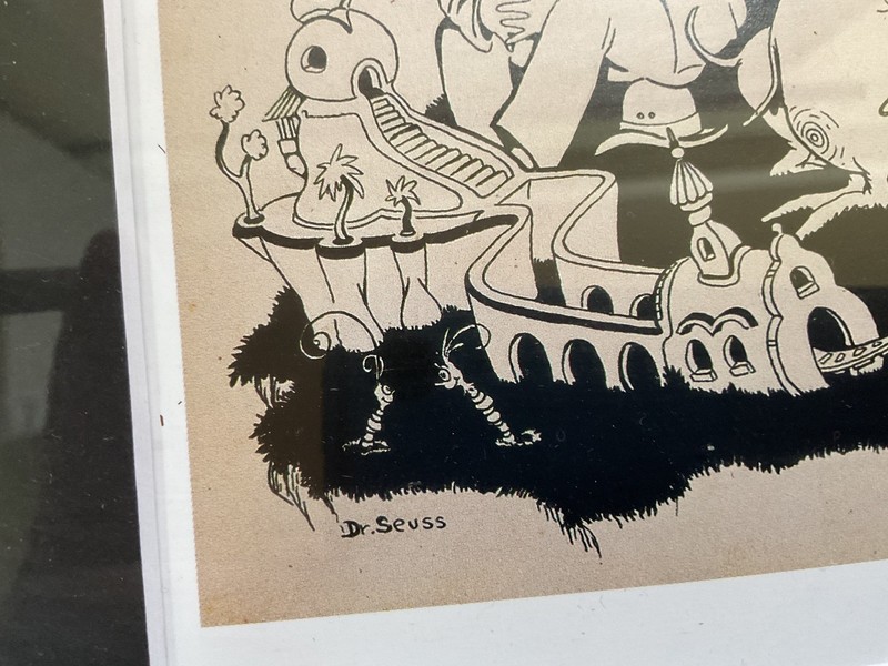 Art Print , Dr SEUSS Artist Behind THE CAT IN THE HAT , Rarely Seen FRAMED gallery