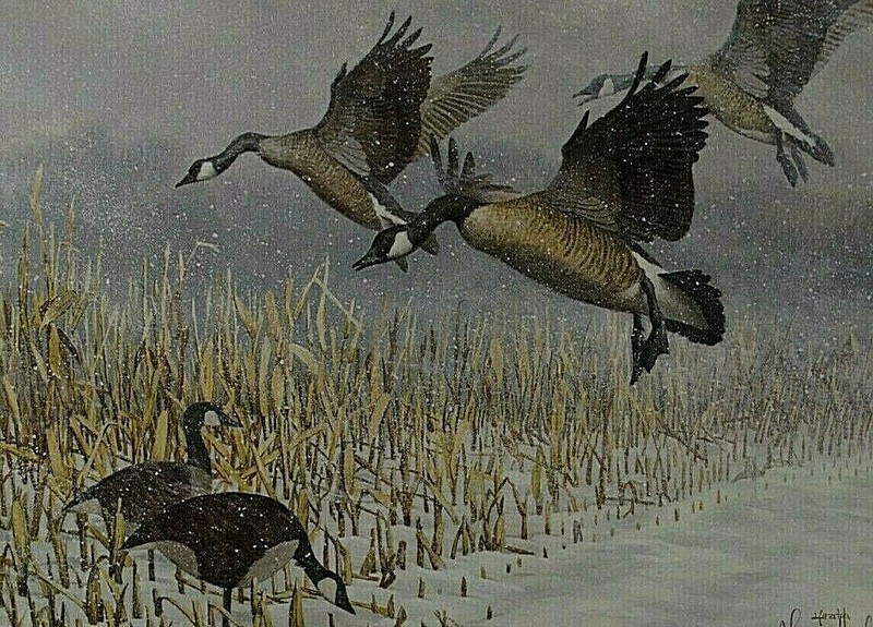 TOM HIRATA 1992 MIGRATORY WATERFOWL WEST VIRGINIA GEESE STAMP PRINT L.E SIGN