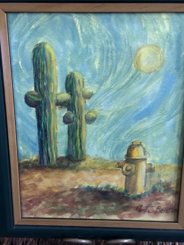 Acrylic Gouache Watercolor Singed Print AZ Artist Cactus “Copycat” gallery