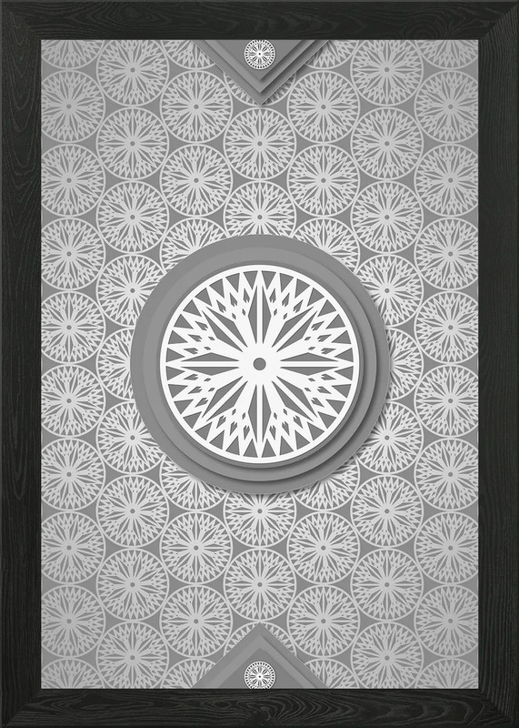 Geometric Rune Pattern Art Framed Wall Art Poster Canvas Print Picture