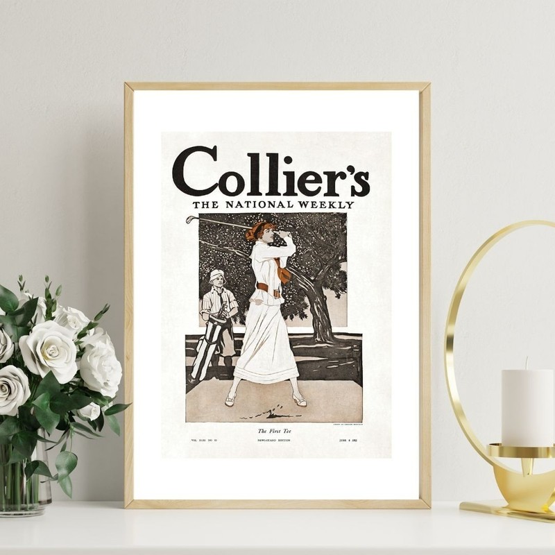 The First Tee – 1912 Collier’s Magazine Cover Art | Vintage Golf Print gallery
