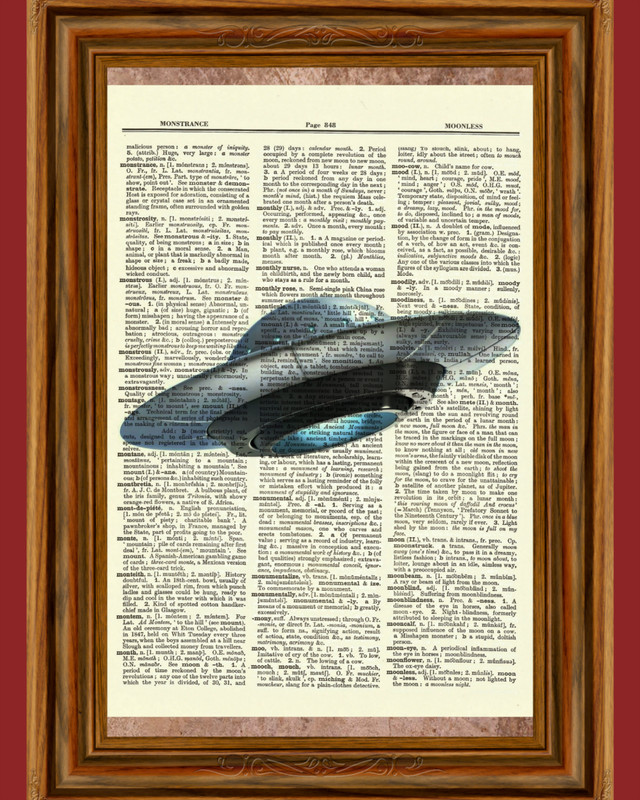 Flying UFO Extraterrestrial Dictionary Art Print Picture Poster Outer Space
