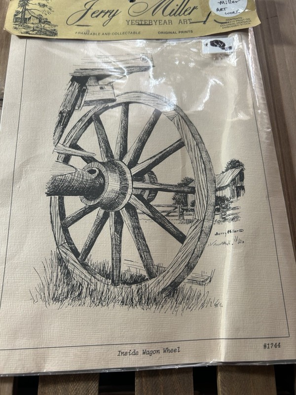 RARE FIND Yesteryear Art “Inside Wagon Wheel “8X10 Original Print #1744 Print 75 gallery