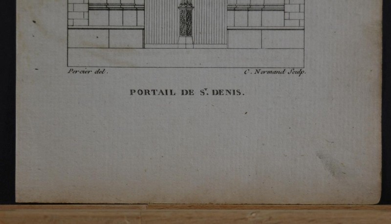Antique Art Engraving Basilica of St Denis 1820's Original History Art gallery