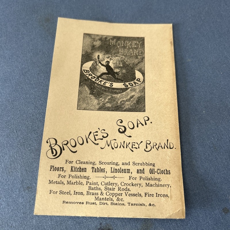 BROOKE’S Monkey Brand Soap The World Theme Victorian Advertisement 1894