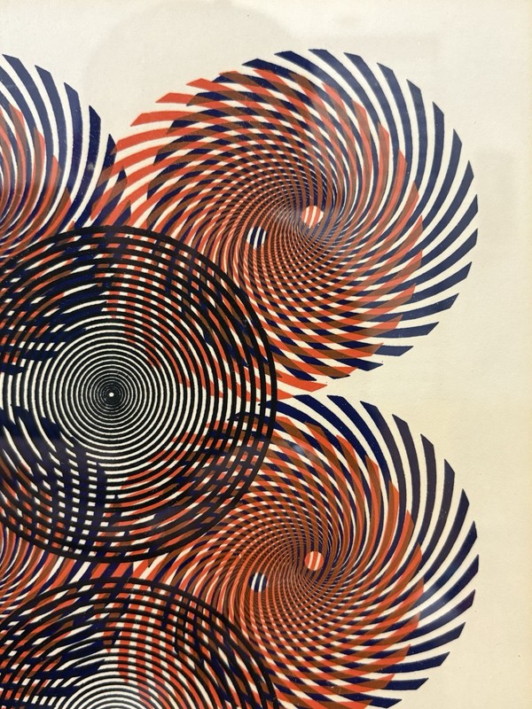 🔥 Vintage '60s ABSTRACT Modern OP ART Spirals GALAXIES Lithograph, ANDERSON gallery