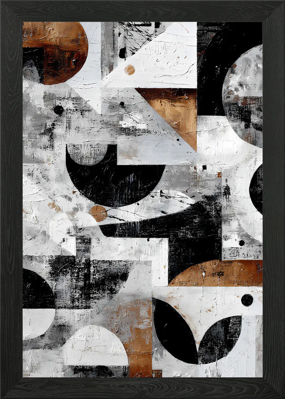 Abstract Geometric Painting with Ci Framed Wall Art Poster Canvas Print Picture