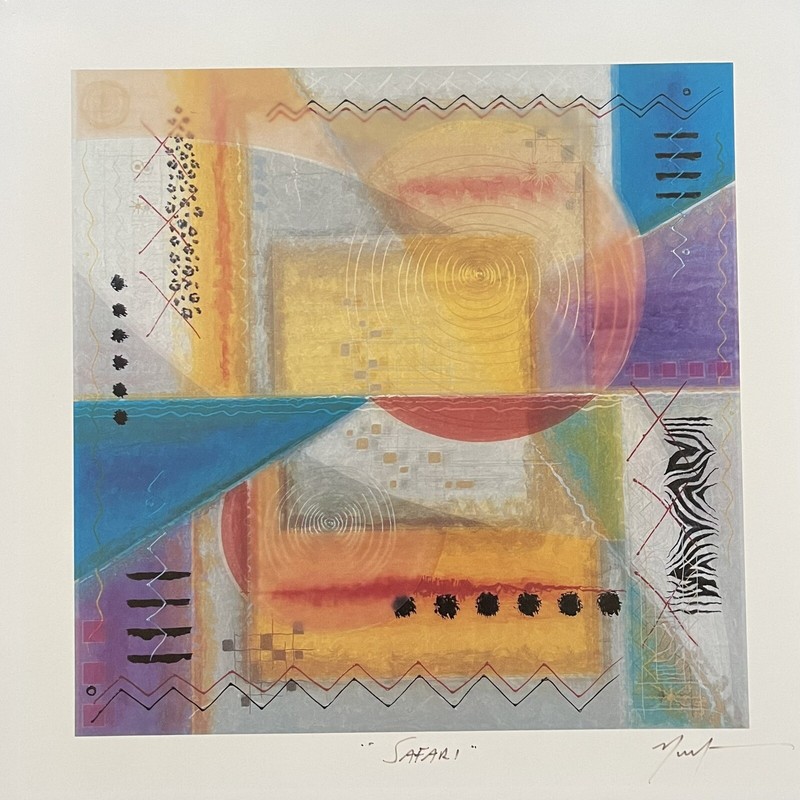 Marvin (Murf) Murphy Abstract Print SAFARI Colorful New-Age Style Art Ink-Signed