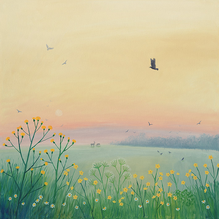 Jo Grundy – Morning Haze – 40 x 40cm Canvas Print Wall Art WDC101195