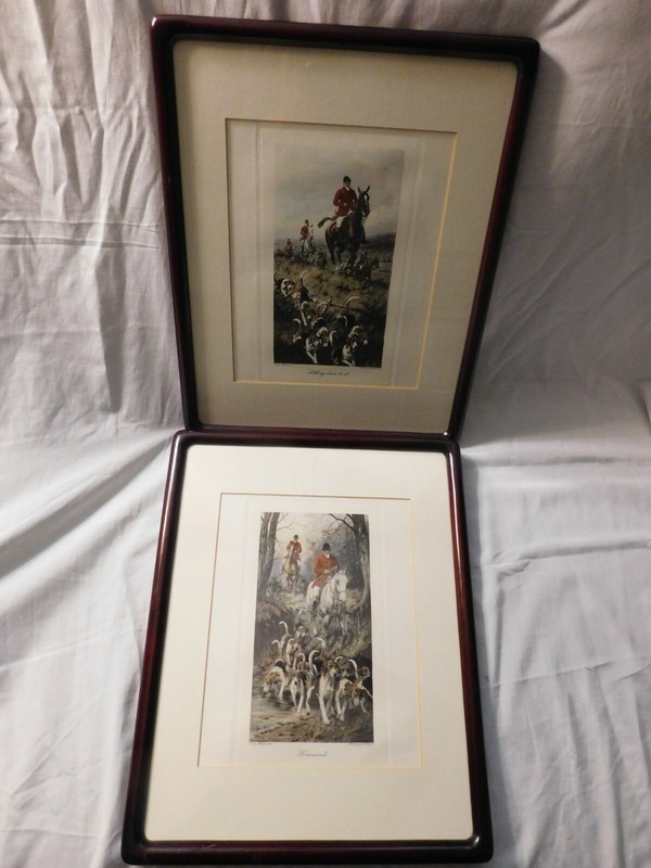 George Wright Proud of his Pack and Homewards E.W.Savory Framed Prints LOT of 2