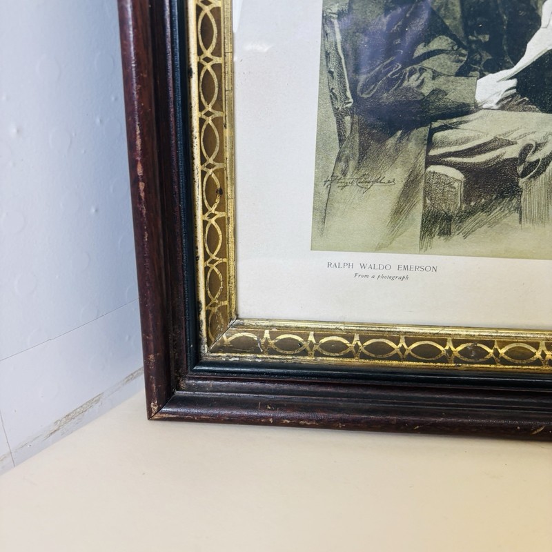 Vintage Portrait Of Ralph Waldo Emerson Set In Deep Well Frame gallery