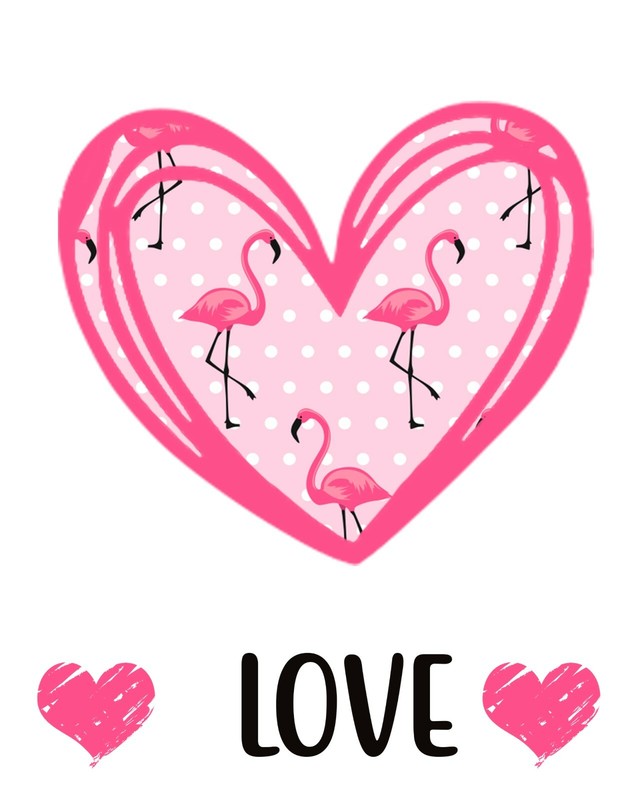 Set of 3 FLAMINGO Peace Love Flamingo Unframed Wall Art Prints Think Pink Decor gallery