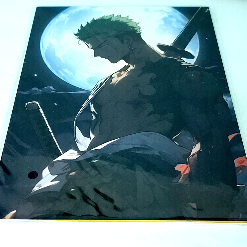 Zoro Moonlight #030 One Piece Double-sided Art Board Size A4 8″ x 11″ Waifu Card