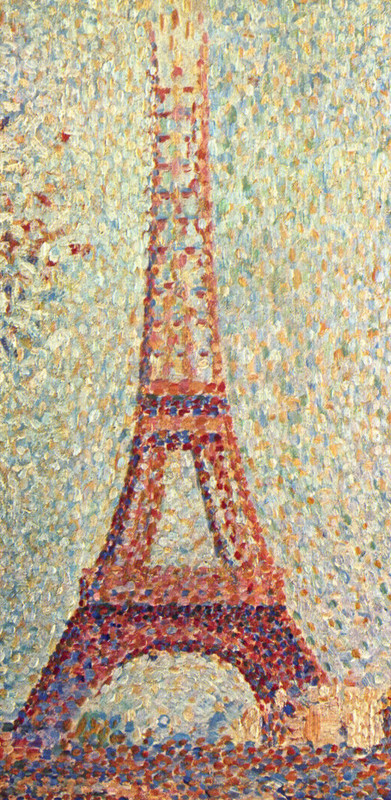 1962 Vintage Print Georges Seurat The Eiffel Tower 1889 Fine Art France Paris gallery