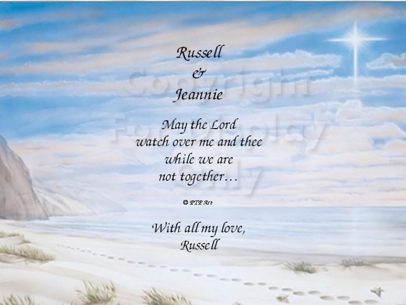 May The Lord Watch Over Me and Thee Personalized Gift Print Love Marriage 1241
