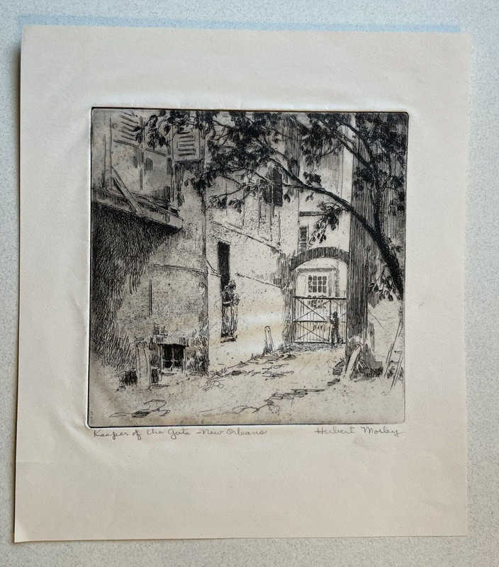 Hubert Morley 1888-1951 C.S.E. Pencil Signed Etching NEW ORLEANS