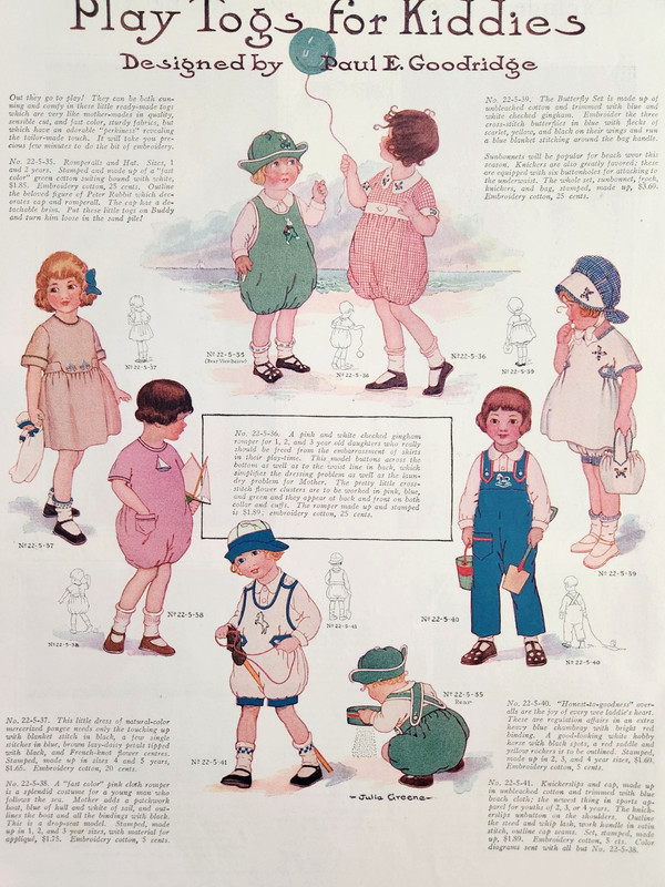Play Togs For Kiddies Julia Greene Art Fashion Vintage 1922 Magazine Print