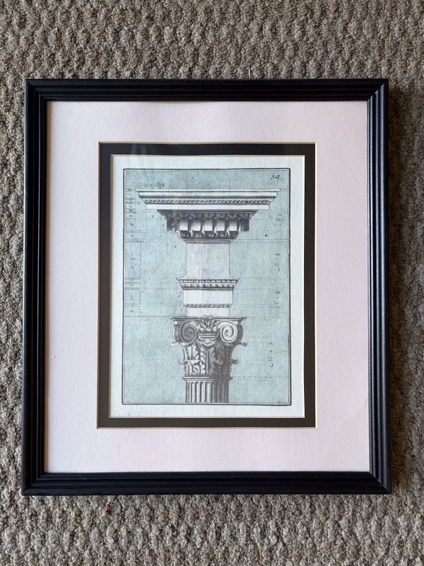 Two Toned Corinthian Capital Architectural print