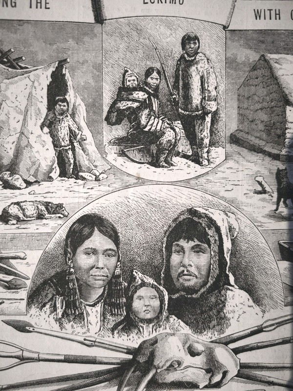 Antique 1883 The Eskimo People Family Life Book Print Picture Arctic Hunting gallery
