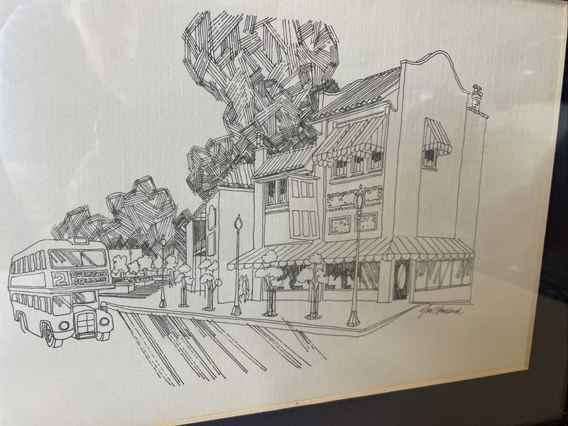Joe T Ballard Ink on Paper Print Of Overton Square Matted And Framed Box Ship🔥 gallery