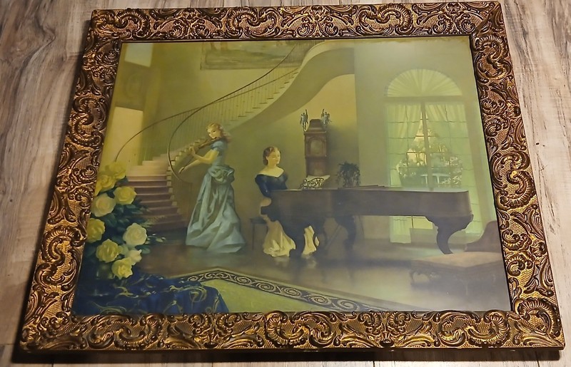 Rare Antique Print By R. Brownell McGrew «Morning Melody» Framed Art 25”X21”